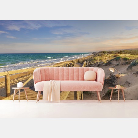Fototapete hölzerner steg zum strand von Guardamar – Pixers®