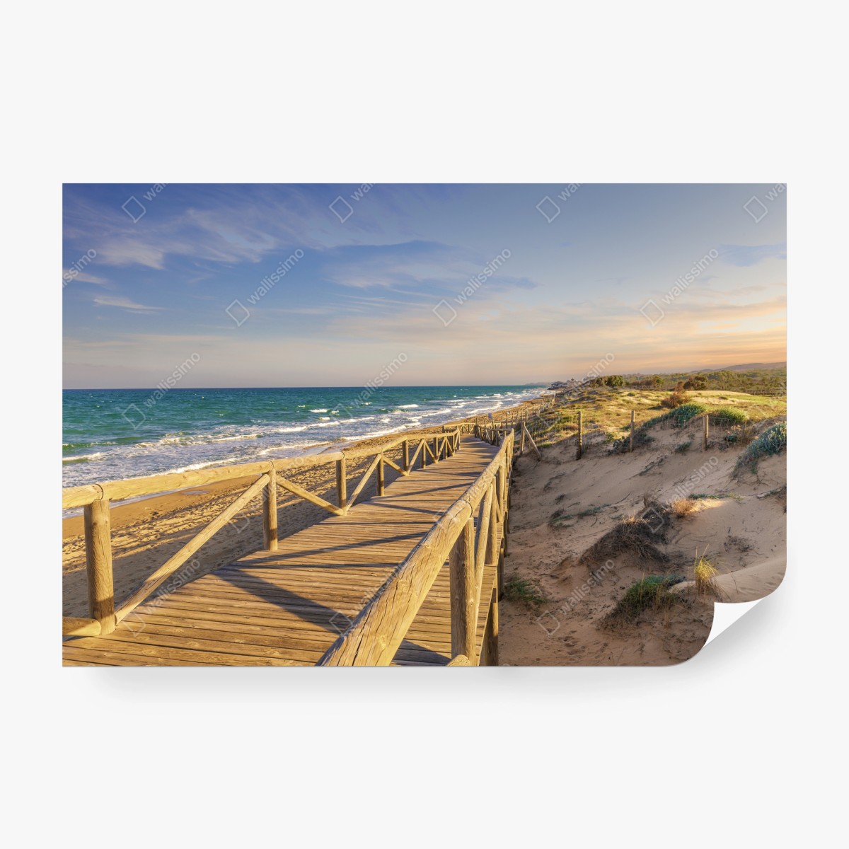 Fototapete hölzerner steg zum strand von Guardamar – Pixers®
