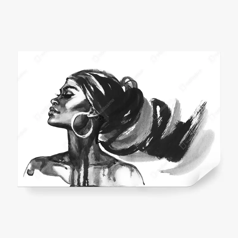 Fototapete elegantes aquarellporträt einer frau