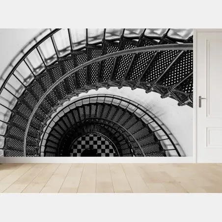 Fototapete wendeltreppe in schwarzweiß – Pixers®