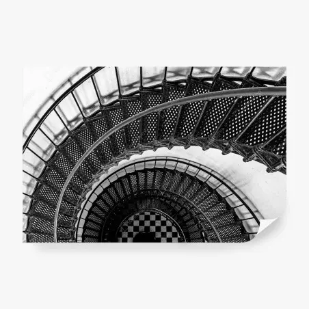 Fototapete wendeltreppe in schwarzweiß – Pixers®
