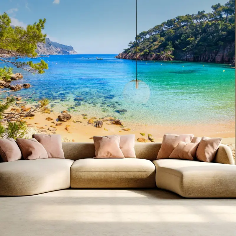 Fototapete stufen zum strand Aiguablava, Costa Brava