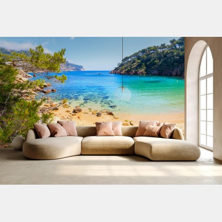 Fototapete stufen zum strand Aiguablava, Costa Brava – Pixers®