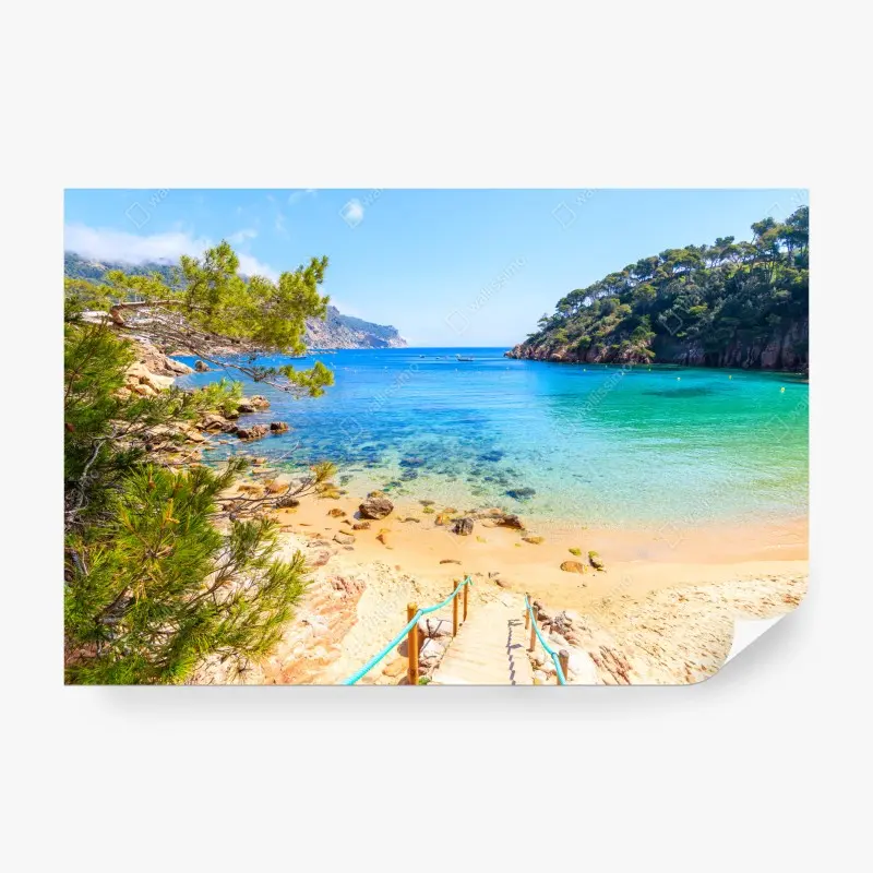 Fototapete stufen zum strand Aiguablava, Costa Brava