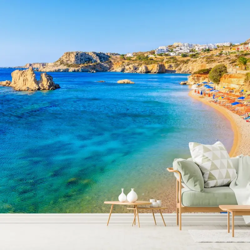 Fototapete strand Ammopi, Karpathos türkisfarbene bucht