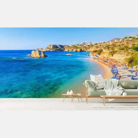 Fototapete strand Ammopi, Karpathos türkisfarbene bucht – Pixers®