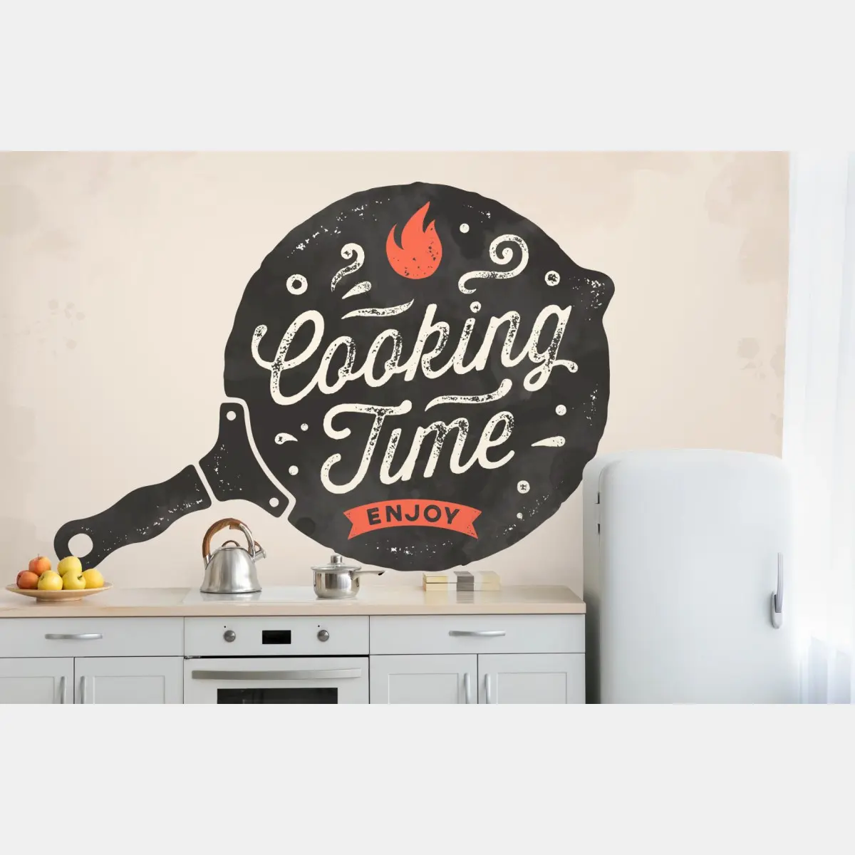 Fototapete cooking time retro küchendekor – Pixers®