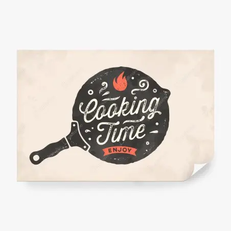 Fototapete cooking time retro küchendekor – Pixers®