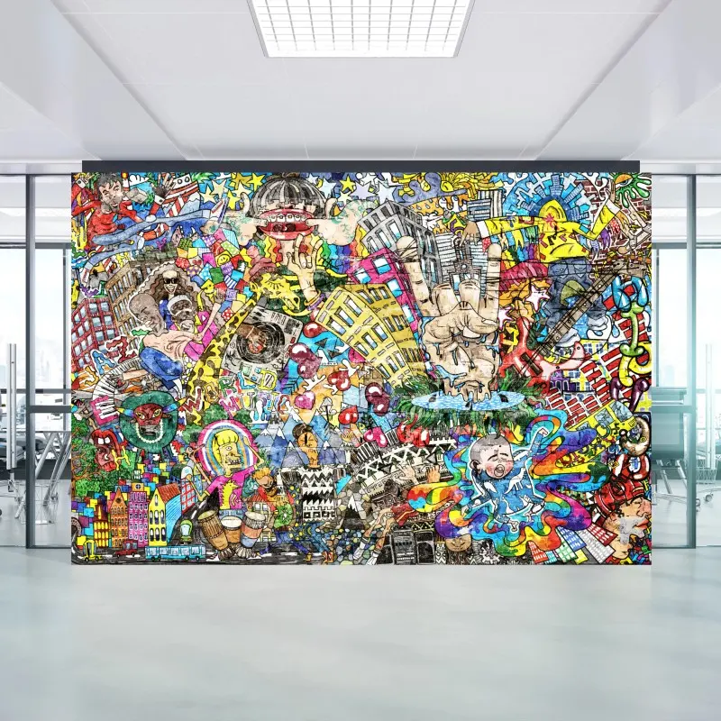 Fototapete farbenfrohes urbanes musikmural