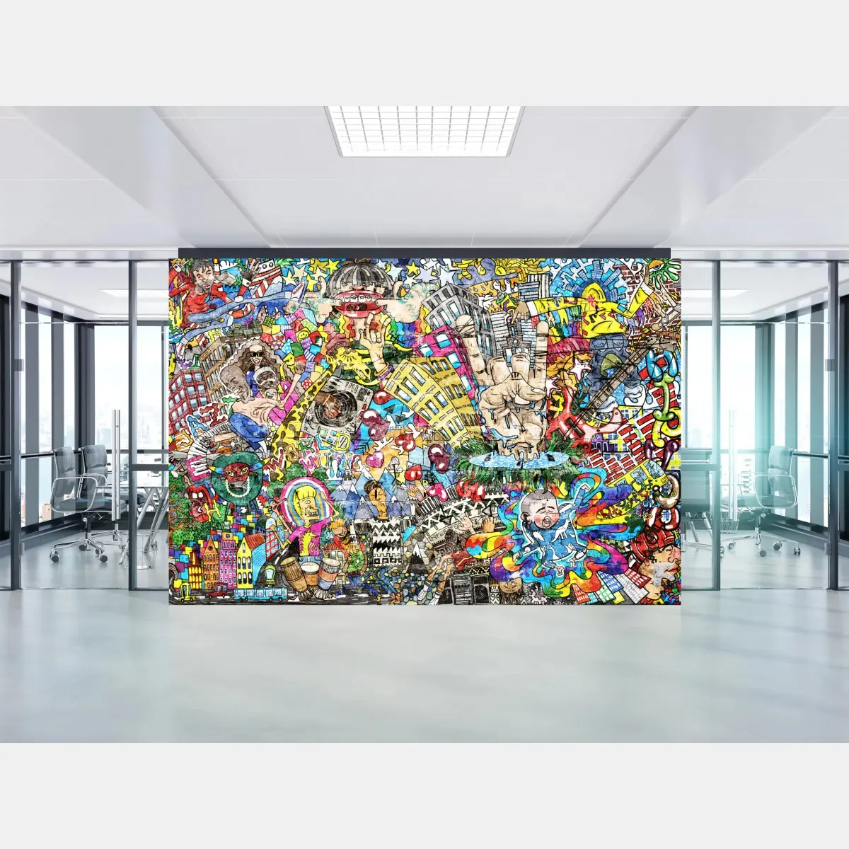 Fototapete farbenfrohes urbanes musikmural – Pixers®