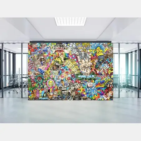 Fototapete farbenfrohes urbanes musikmural – Pixers®