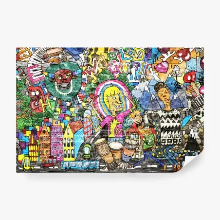 Fototapete farbenfrohes graffiti-wandbild – Pixers®