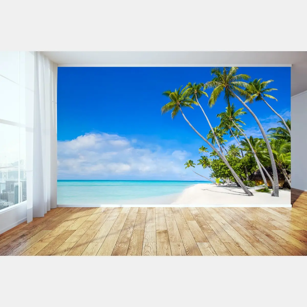 Fototapete tropischer palmenstrand – Pixers®