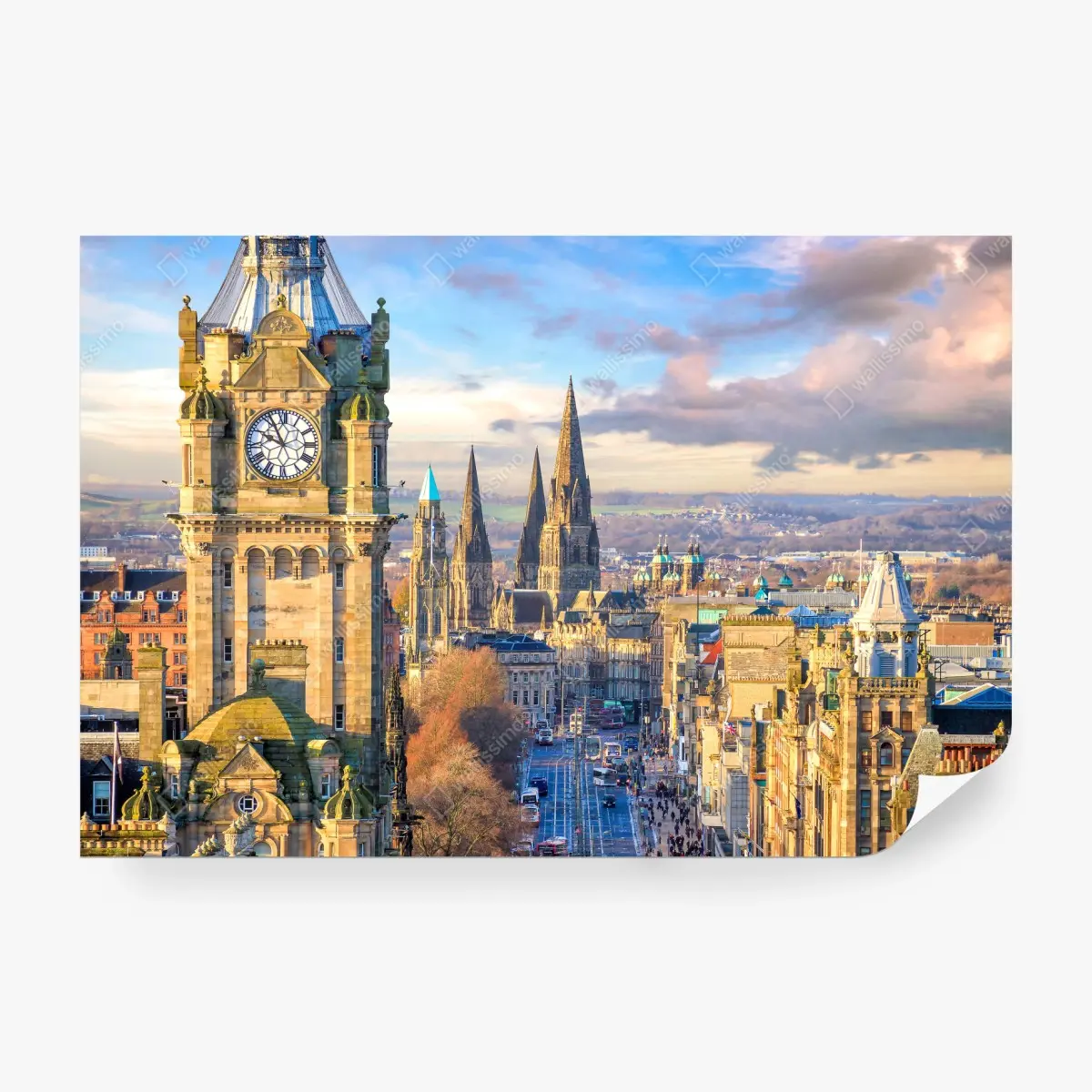 Fototapete Edinburgh skyline mit schloss und uhrturm – Pixers®