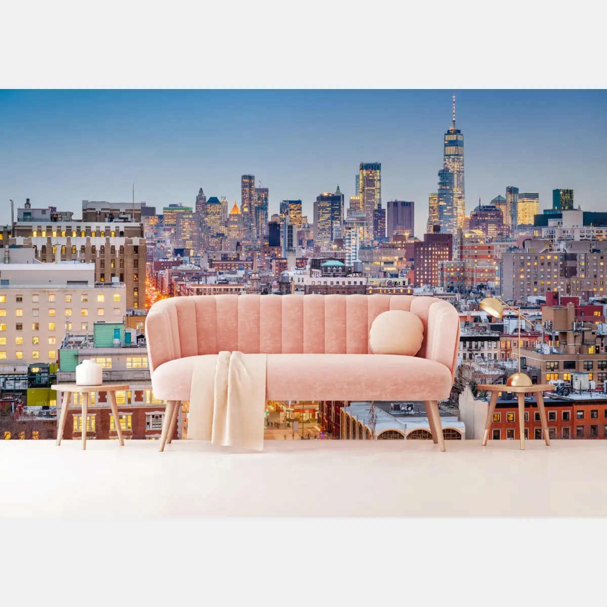 Fototapete New York skyline bei dämmerung – Pixers®