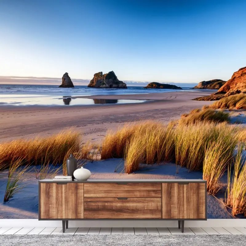 Fototapete Wharariki Beach friedliche küstenlandschaft im morgenlicht