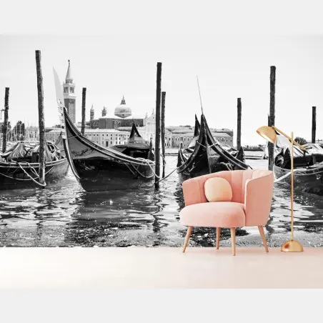 Fototapete vertäute gondeln in Venedig – Pixers®