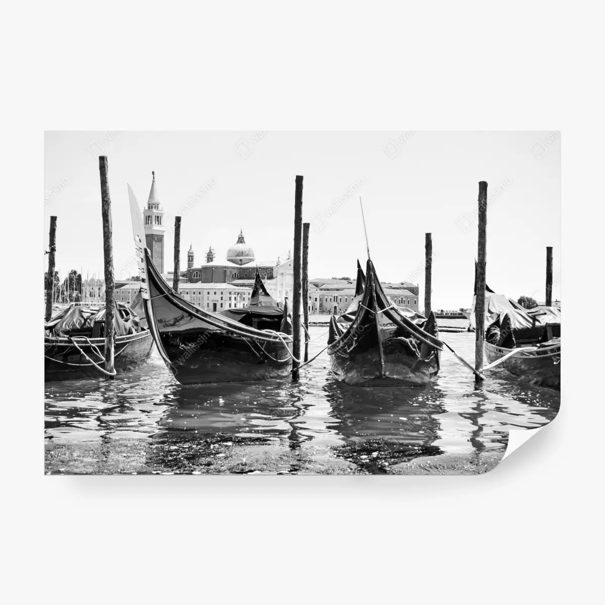 Fototapete vertäute gondeln in Venedig – Pixers®