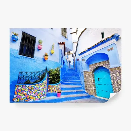 Fototapete blaue gasse in Chefchaouen – Pixers®
