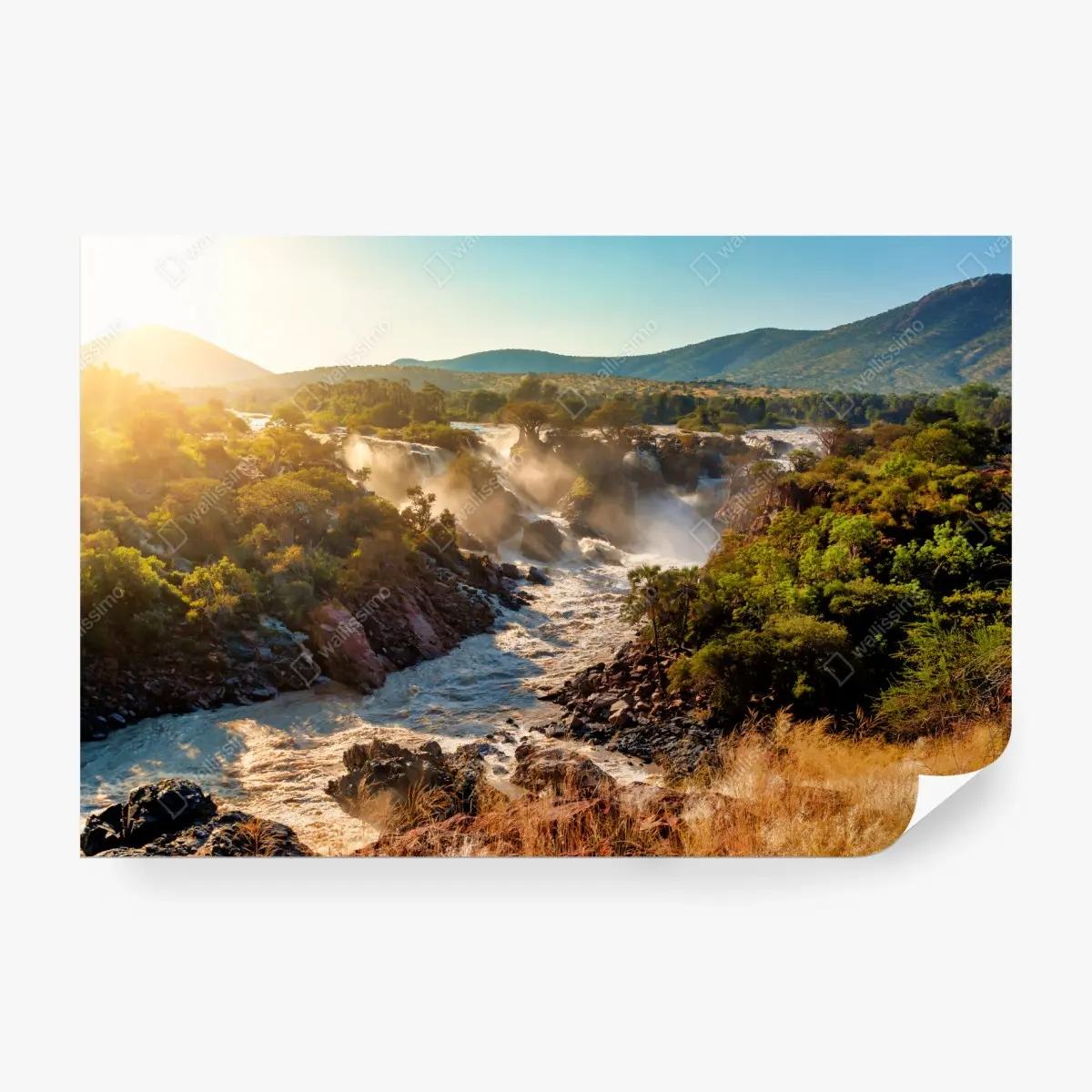 Fototapete sonnenaufgang über Epupa-wasserfälle – Pixers®