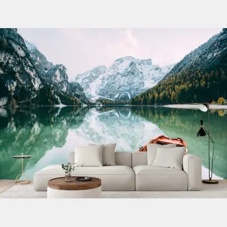 Fototapete ruhige spiegelungen am Pragser Wildsee – Pixers®