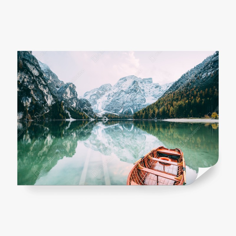 Fototapete ruhige spiegelungen am Pragser Wildsee