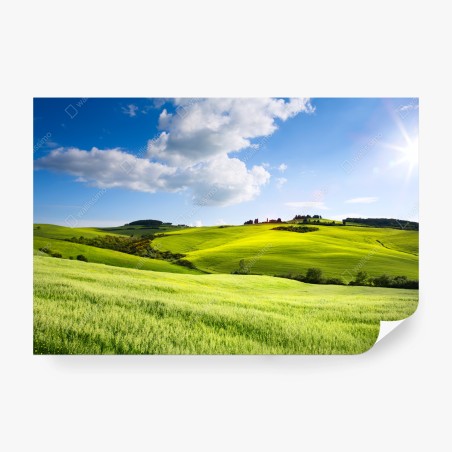 Fototapete Toskana sanfte hügel bei sonnenuntergang – Pixers®