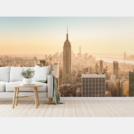 Fototapete New York skyline im goldenen licht – Pixers®