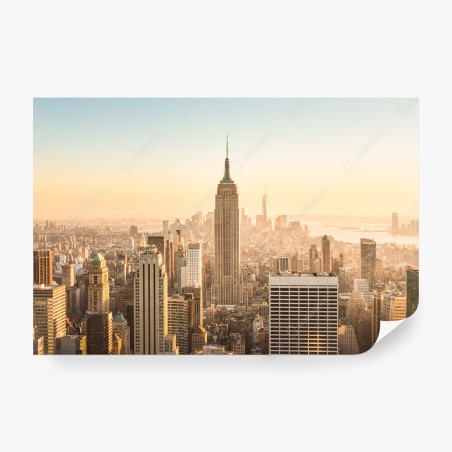 Fototapete New York skyline im goldenen licht – Pixers®