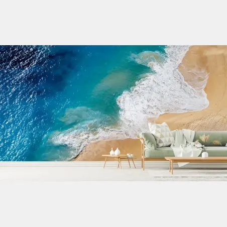 Fototapete luftaufnahme türkisfarbener strand – Pixers®