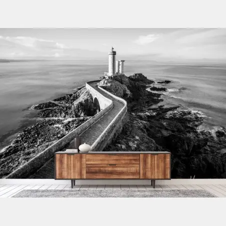 Fototapete leuchtturm auf felsiger küste – Pixers®