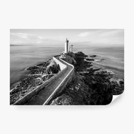 Fototapete leuchtturm auf felsiger küste – Pixers®