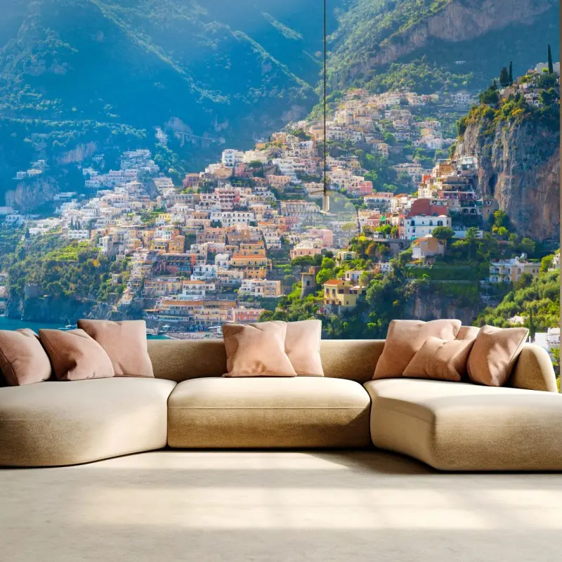 Fototapete Positano: buntes küstendorf an der Amalfiküste