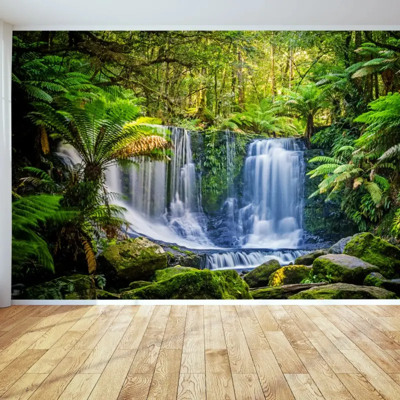 Fototapete üppiger wasserfall im Mt Field National Park, Tasmania
