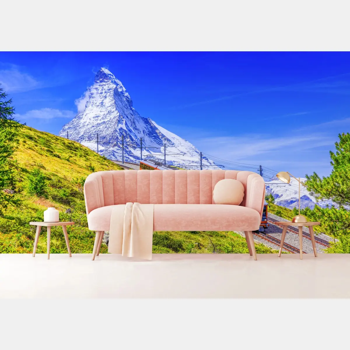 Fototapete Gornergrat zug vor dem Matterhorn – Pixers®