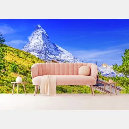 Fototapete Gornergrat zug vor dem Matterhorn – Pixers®