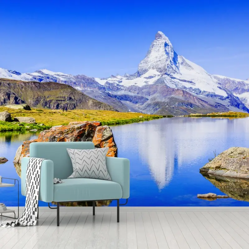 Fototapete Matterhorn spiegelung am Stellisee, Zermatt
