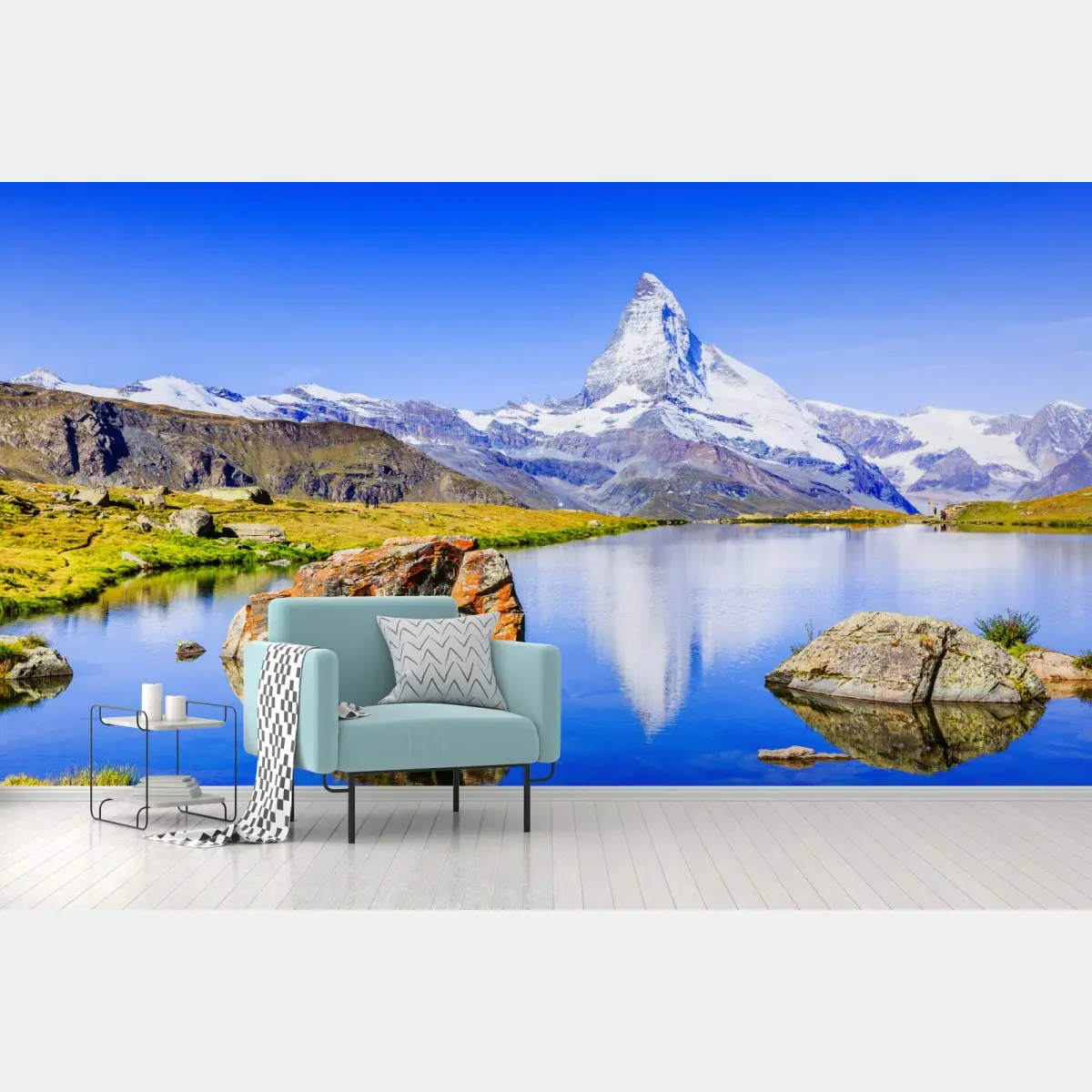 Fototapete Matterhorn spiegelung am Stellisee, Zermatt – Pixers®