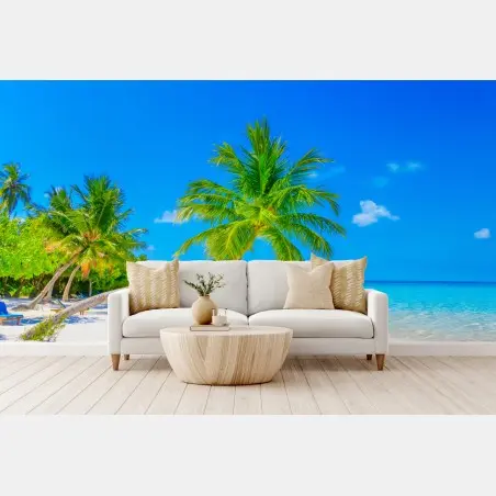 Fototapete traumhafte strandlandschaft auf den Malediven – Pixers®