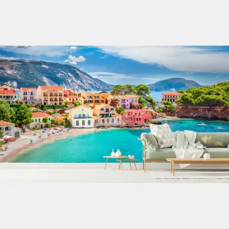 Fototapete Assos küstenblick, Kefalonia – Pixers®