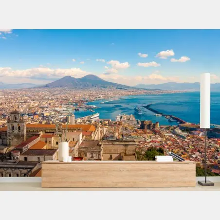 Fototapete panorama von Neapel mit dem Vesuv – Pixers®