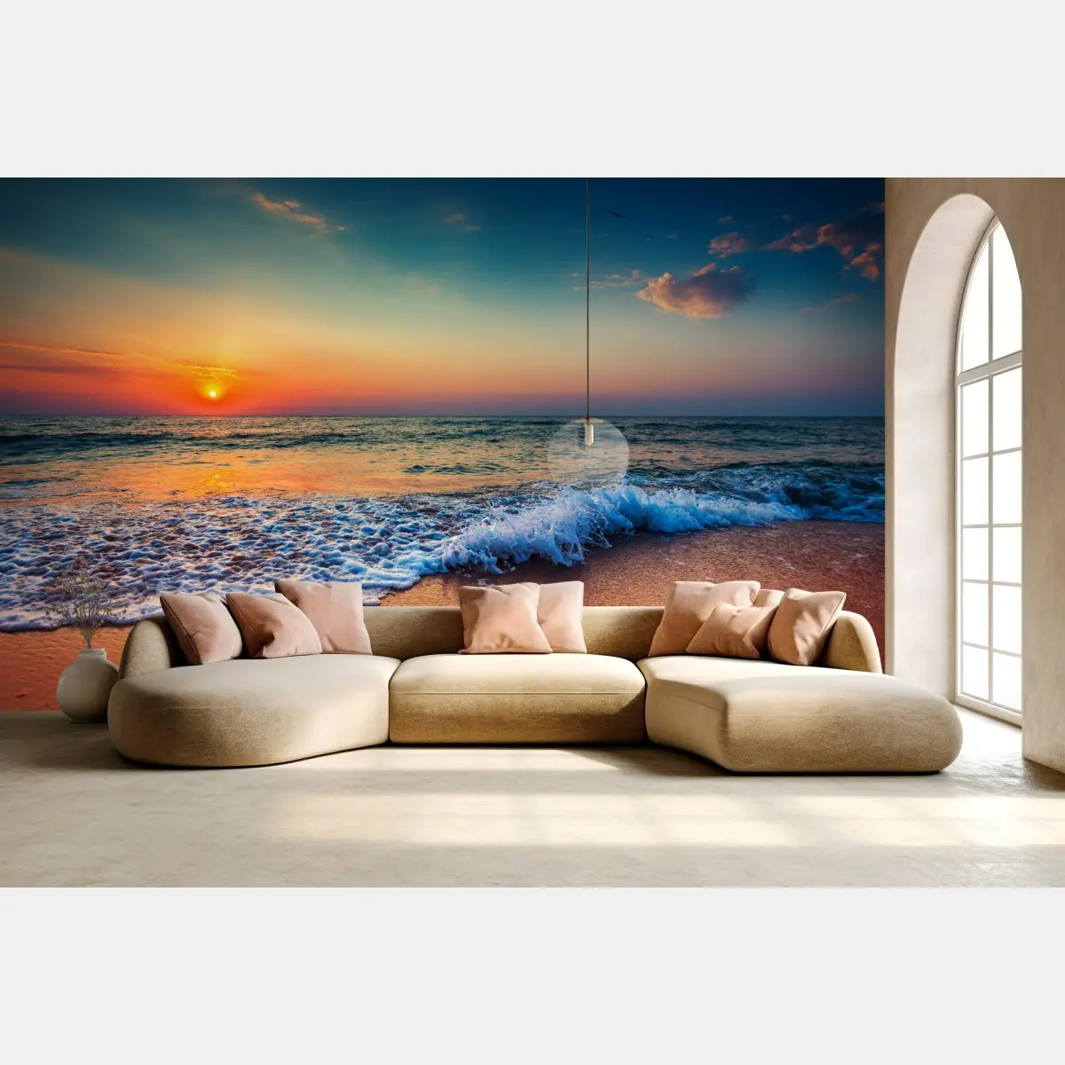Fototapete goldener sonnenaufgang über dem meer – Pixers®