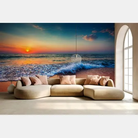 Fototapete goldener sonnenaufgang über dem meer – Pixers®