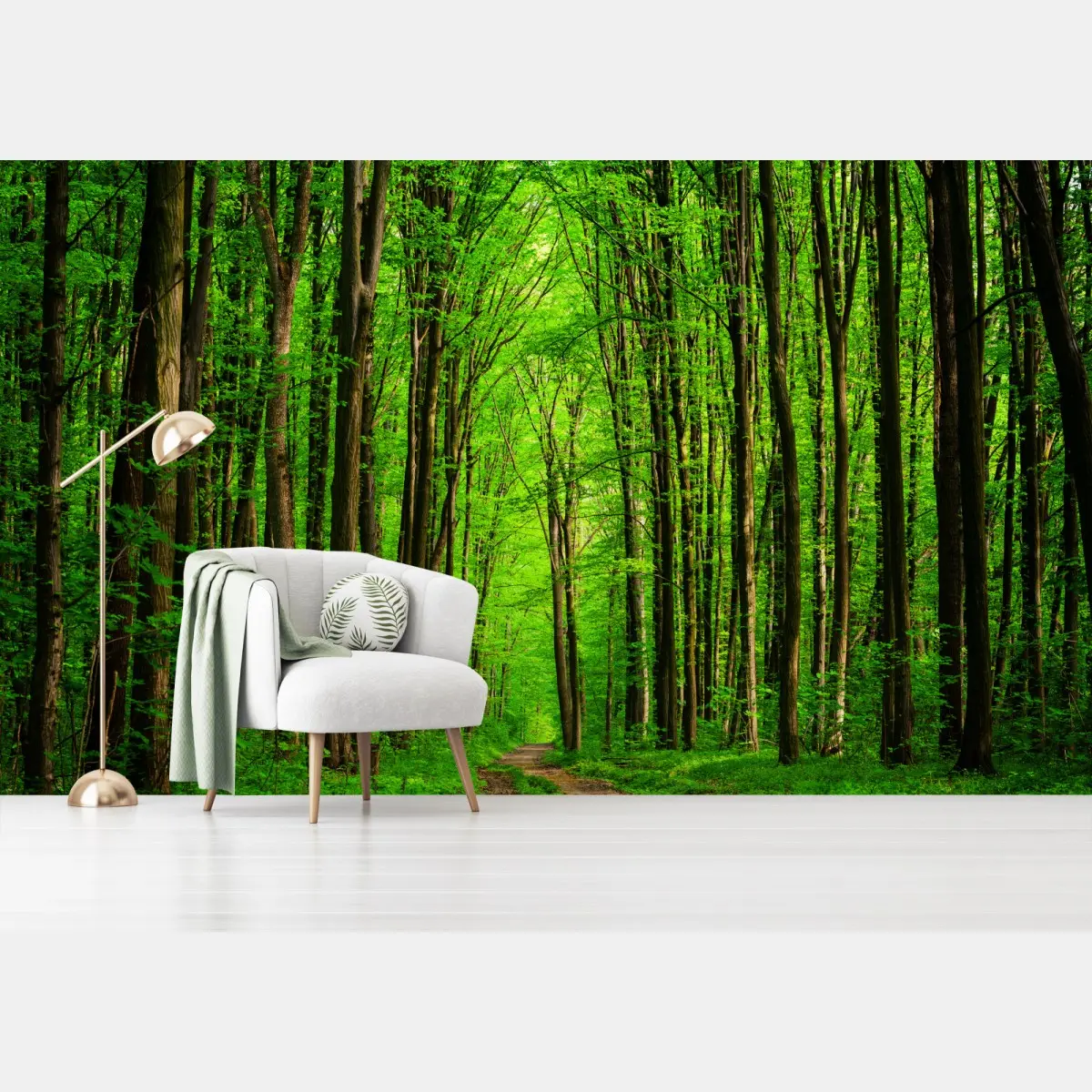 Fototapete üppiger grüner waldweg – Pixers®