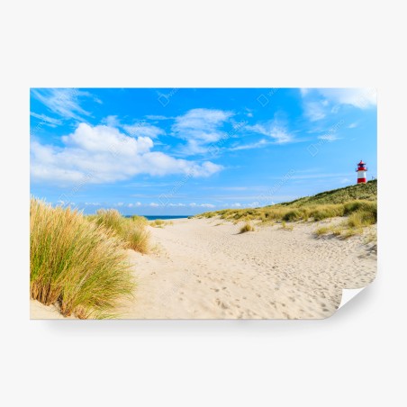 Fototapete ruhige dünen Sylt mit leuchtturm – Pixers®