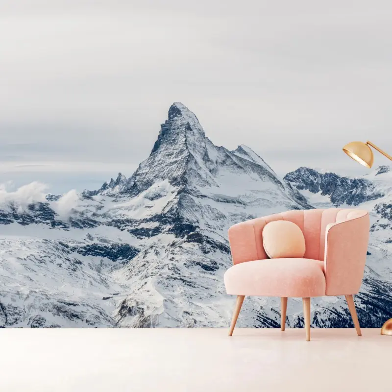 Fototapete majestätischer schneebedeckter berggipfel