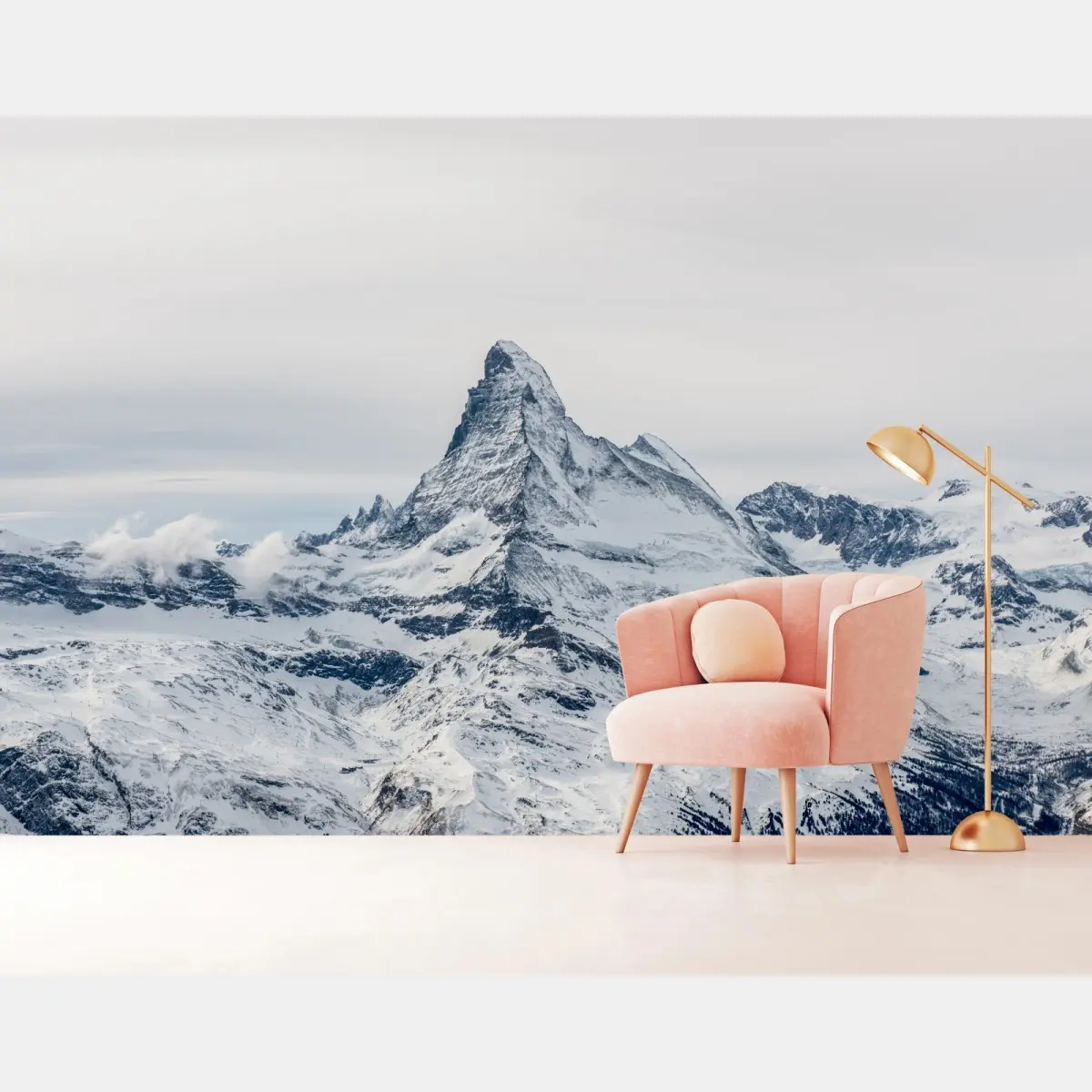 Fototapete majestätischer schneebedeckter berggipfel – Pixers®