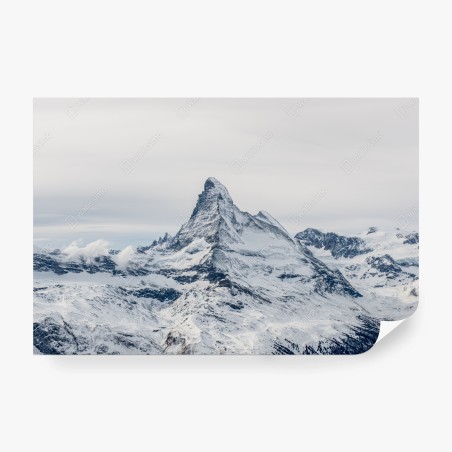 Fototapete majestätischer schneebedeckter berggipfel – Pixers®