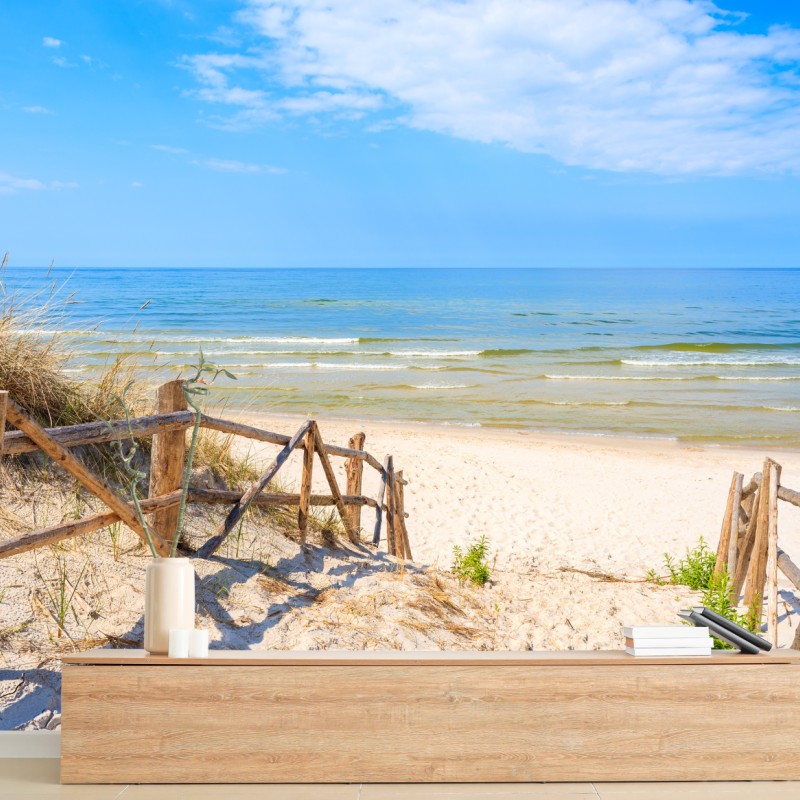 Fototapete zugang zum strand in Lubiatowo, Polen