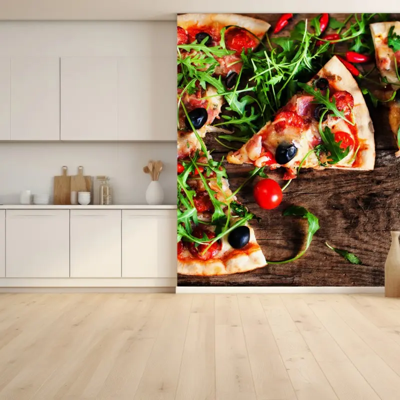 Fototapete heiße pepperoni-pizza nahaufnahme